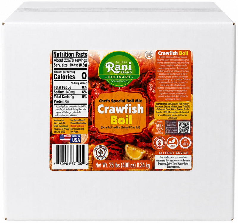 Rani Crawfish Boil (Extra Hot Crawfish, Shrimp & Crab Boil) 400oz (25lbs) 11.34kg Bulk Box ~ Gluten Free | NON-GMO | Kosher | Vegan | Product of USA
