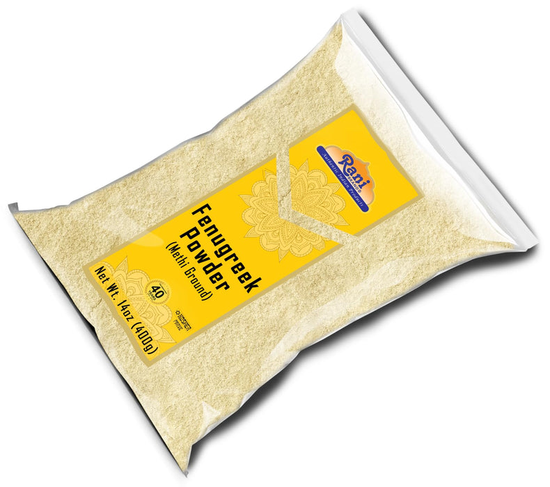 Rani Fenugreek (Methi) Seeds Ground Powder 14oz (400g) Trigonella foenum graecum ~ All Natural | Vegan | Gluten Friendly | Non-GMO | Kosher | Indian Origin, used in cooking & Ayurvedic spice