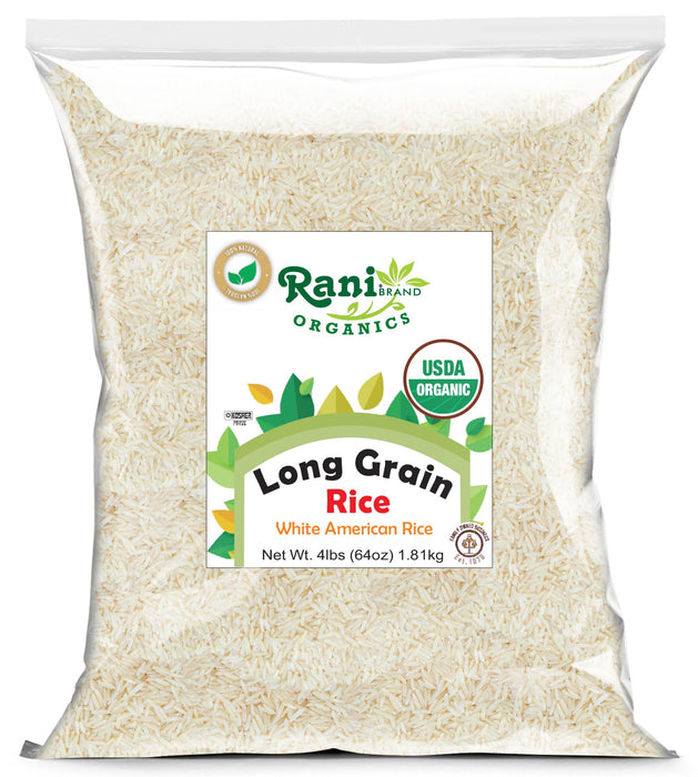 Rani Organic Long Grain White Rice 64oz (4lbs) 1.81kg Bulk ~ All Natural | Gluten Friendly | Vegan | Non-GMO | Kosher | Product of USA | USDA Certified Organic