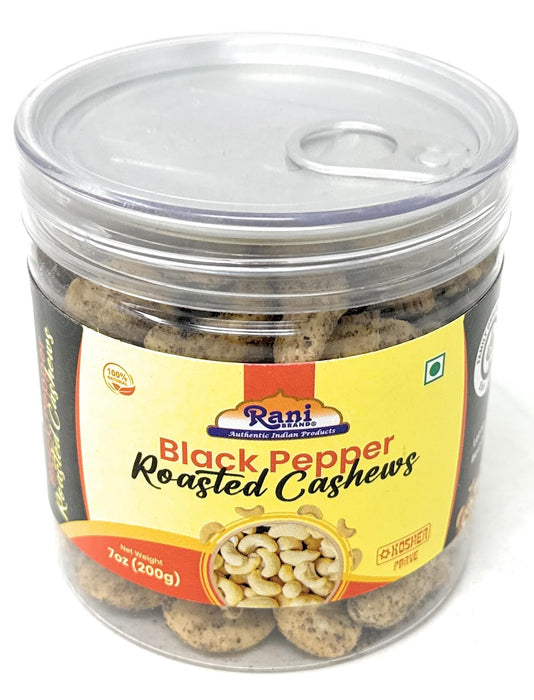 Rani Black Pepper Roasted Cashews 14oz (400g) PET Jar, Pack of 6, Non-Fried, Oil Free ~ All Natural | Vegan | Gluten Friendly | NON-GMO | Kosher | Air Roasted, Crunchy & Flavorful