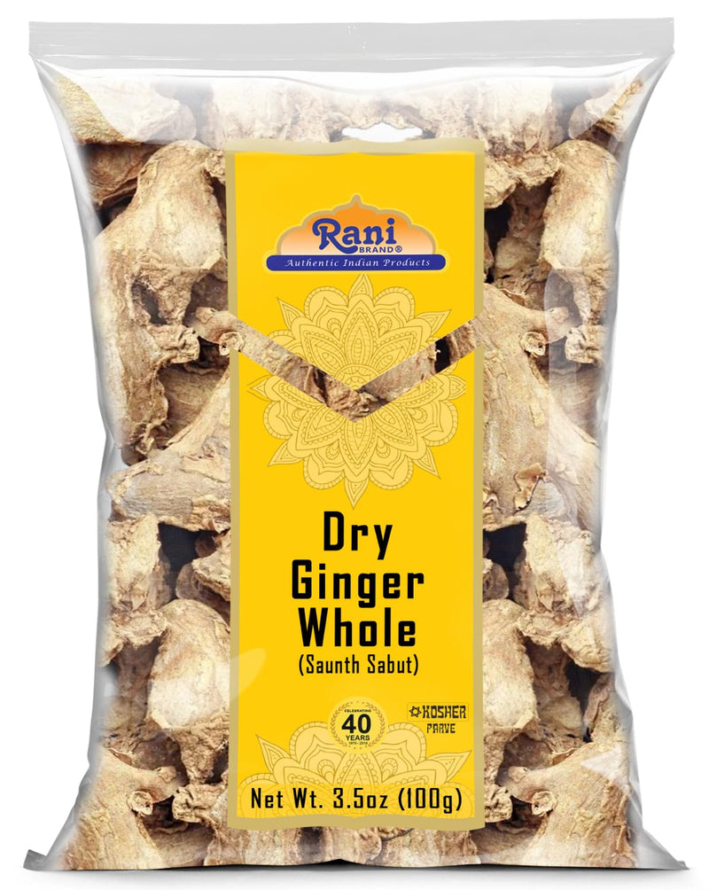 Rani Ginger (Adarak Sabut) Whole, Spice 3.5oz (100g) ~ All Natural | Vegan | Gluten Friendly | NON-GMO | Kosher | Indian Origin