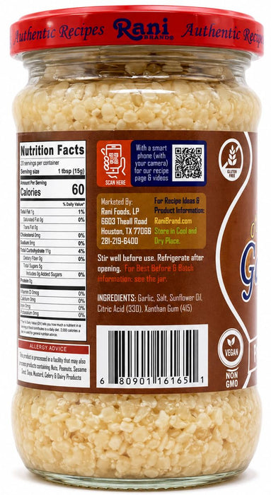 Rani Minced Garlic Cooking Paste 10.5oz (300g) Glass Jar ~ Vegan | Gluten Free | NON-GMO | Kosher | No Colors | Indian Origin