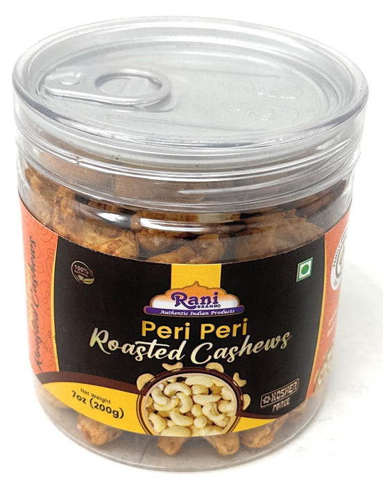 Rani Peri Peri Roasted Cashews 7oz (200g) PET Jar, Pack of 6, Non-Fried, Oil Free ~ All Natural | Vegan | Gluten Friendly | NON-GMO | Kosher | Air Roasted, Crunchy & Flavorful