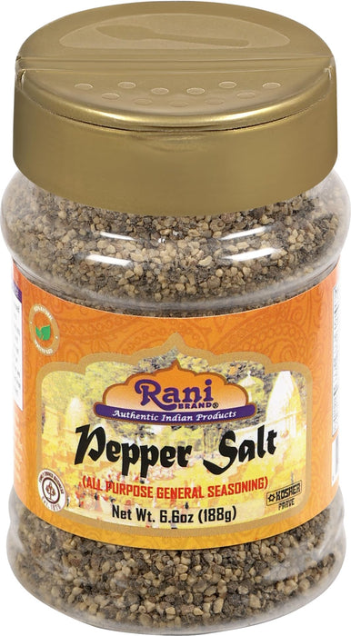Rani Pepper Salt Seasoning (All Purpose General Seasoning) 6.6oz (187g) PET Jar ~ All Natural | Gluten Friendly | Non-GMO | Kosher | Product of India
