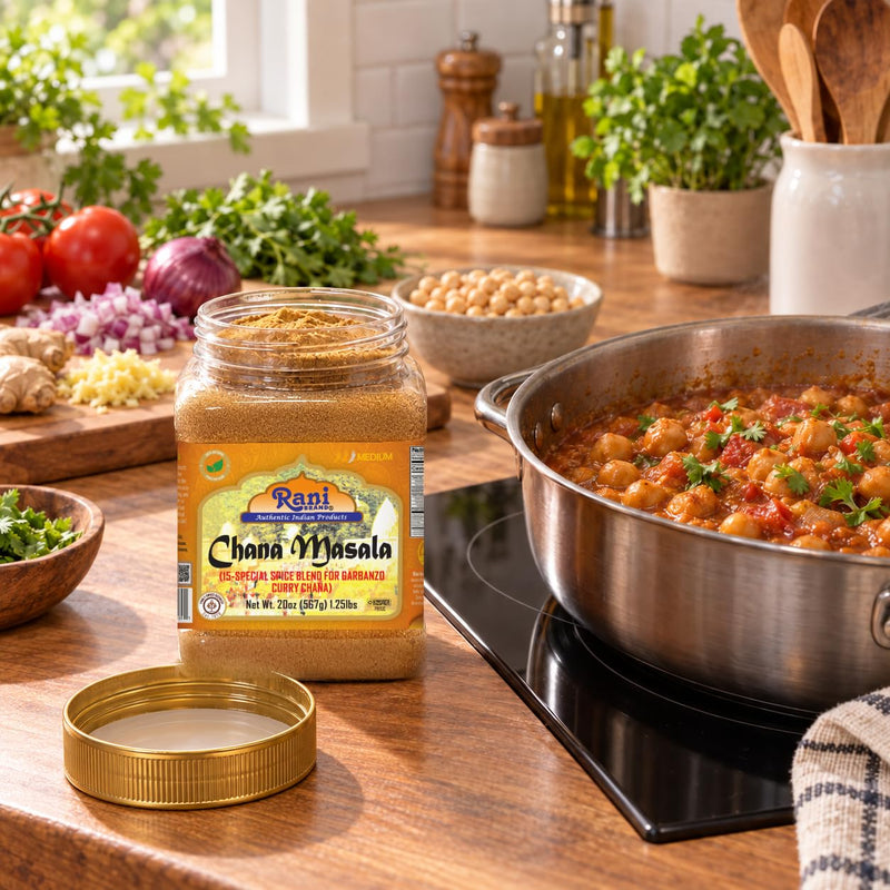 Rani Chana Masala (Garbanzo Curry 15-Spice Blend) 20oz (1.25lbs) 567g PET Jar ~ All Natural | Vegan | No Colors | Gluten Friendly | NON-GMO | Kosher | Indian Origin