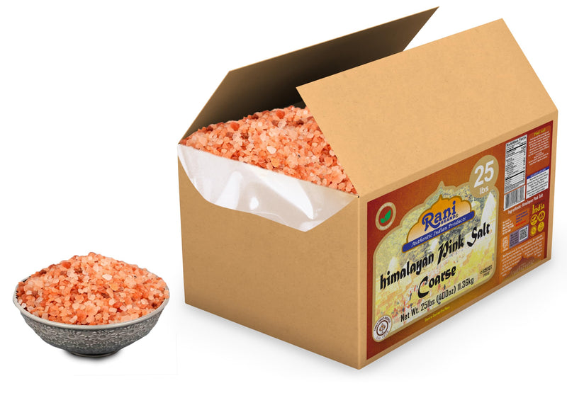Rani Himalayan Pink Salt Granules (84 Essential Trace Minerals) 400oz (25lbs) 11.36kg Bulk Box ~ All Natural | Vegan | Gluten Friendly | NON-GMO | Indian Origin