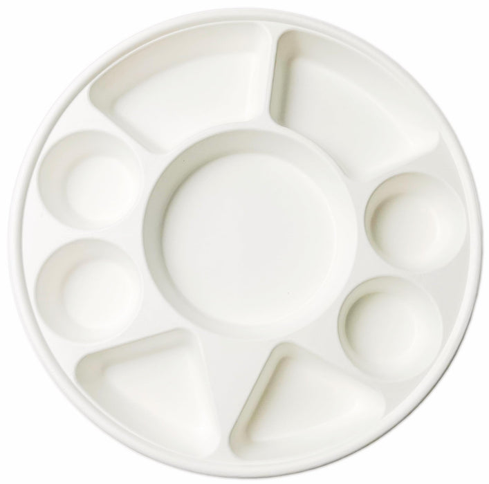 Rani Round Biodegradable Divided Plates, Pack of 50, 9 Compartments ~ Disposable & Eco-Friendly | 12.44" Diameter, 1.38" Thickness | Heavy-Duty and Sturdy Disposable Bagasse Plates | Premium Quality