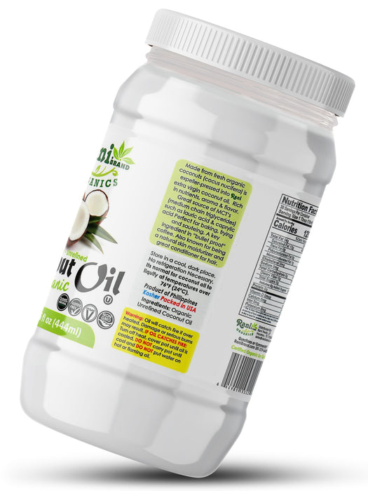 Rani Organic Extra Virgin Coconut Oil, Unrefined 15oz (444ml) Cold Pressed, NON-GMO | Gluten-Free | Kosher | Vegan | 100% Natural