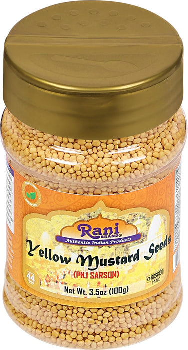 Rani Yellow Mustard Seeds Whole Spice 3.5oz (100g) ~ All Natural | Vegan | Gluten Friendly | NON-GMO | Kosher | Indian Origin