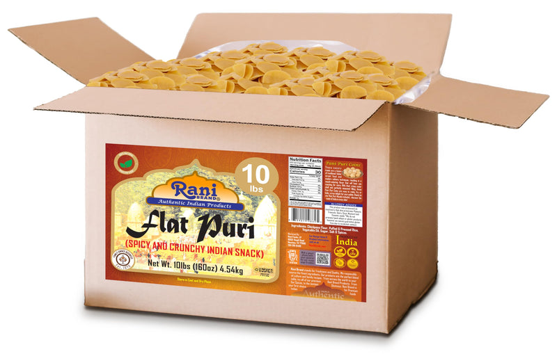 Rani Pani Puri Coins 160oz (10lbs) 4.54kg 1650-1660 Coins Bulk Box ~ Uncooked, Microwaveable wheat and Semolina Coins ~ All Natural | Vegan | NON-GMO | Kosher | Indian Origin