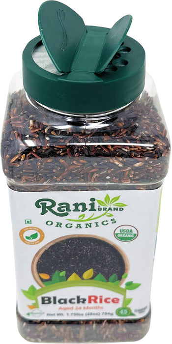 Rani Black Rice Extra Long Aged 28oz (1.75lbs) 800g PET Jar ~ All Natural | Gluten Friendly | Vegan | Indian Origin | Kosher | Export Quality | USDA Certified Organic