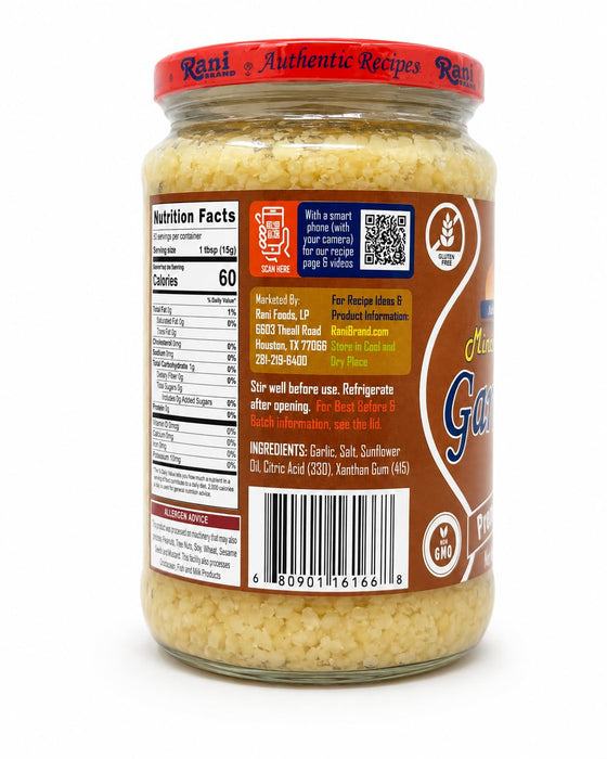 Rani Minced Garlic Cooking Paste 26.5oz (750g) Glass Jar ~ Vegan | Gluten Free | NON-GMO | Kosher | No Colors | Indian Origin