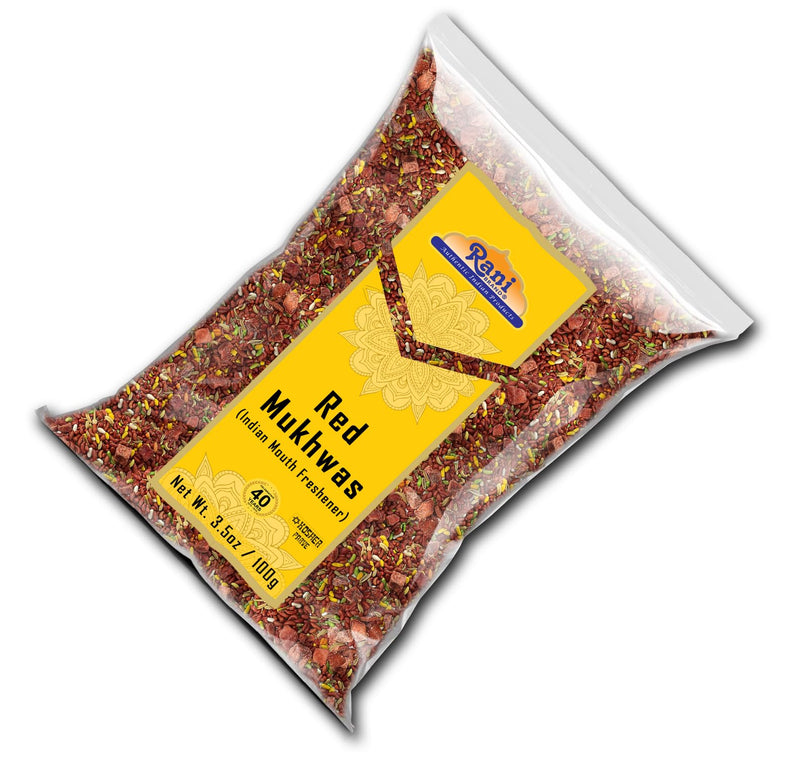 Rani Red Mukhwas (Special Digestive Treat) 3.5oz (100g) ~ Vegan | Kosher | Indian Candy Mouth Freshener