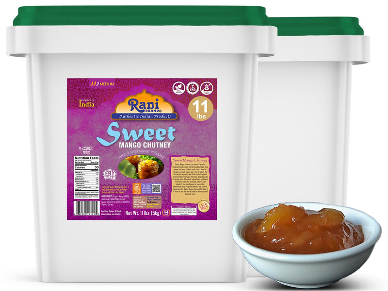 Rani Sweet Mango Chutney (Indian Preserve) 176oz (11lbs) 5kg Bulk, Ready to eat, Vegan ~ Gluten Free, All Natural, NON-GMO, Kosher