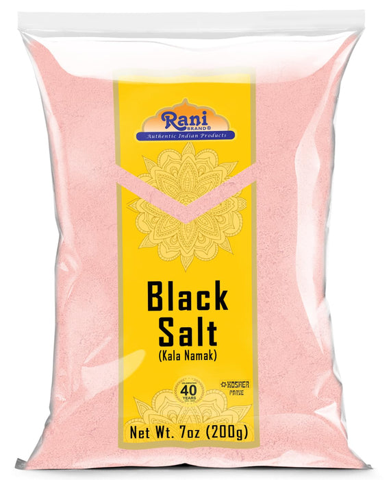 Rani Black Salt (Kala Namak) Powder, Vegan 200g Unrefined, Pure and Natural | Gluten Friendly | NON-GMO | Kosher | Indian Origin | Natural Egg Taste