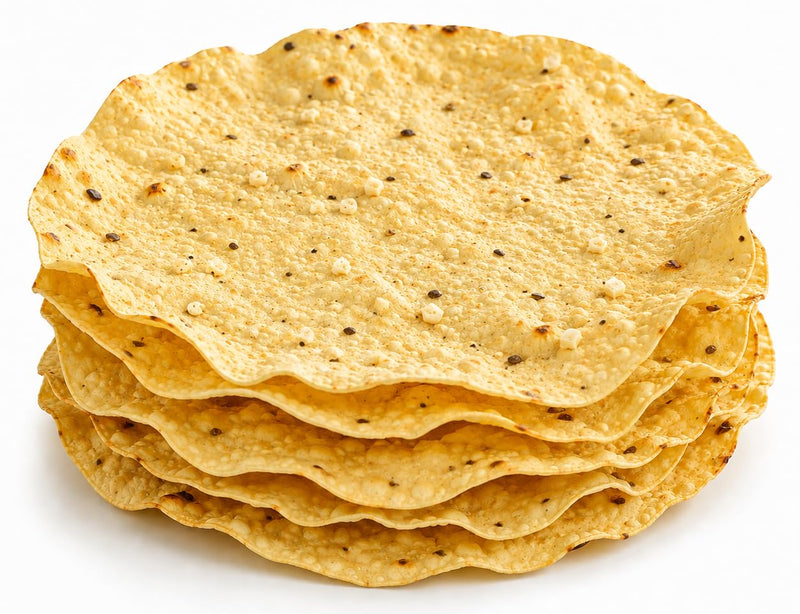 Rani Pappadums (Indian Lentil Wafer Snack) Garlic Papad 7oz (200g) Approximately 15pc, 7 inches, Pack of 12 ~ All Natural | Gluten Friendly | NON-GMO