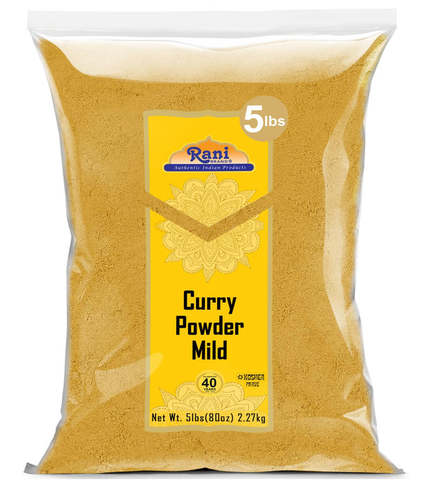 Rani Curry Powder Mild Natural 10-Spice Blend (5lbs) 2.27kgs Bulk ~ Salt Free | Vegan | No Colors | Gluten Free Ingredients | NON-GMO | Kosher | NO Chili