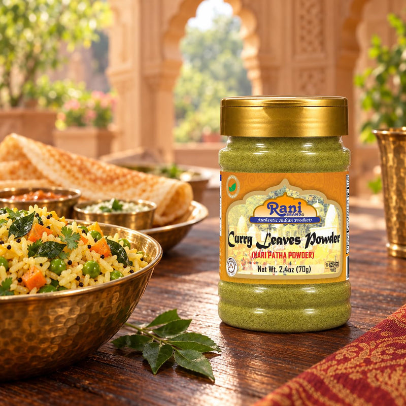Rani Curry Leaves Powder (Kari Neem Patha) Indian Spice 2.4oz (70g) ~ All Natural | Vegan | Gluten Friendly | NON-GMO | Indian Origin