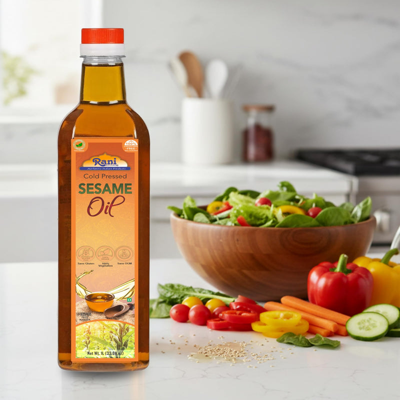 Rani Sesame Oil 33.8 Ounce (1 Liter) Cold Pressed | 100% Natural | NON-GMO | Kosher | Vegan | Gluten Free