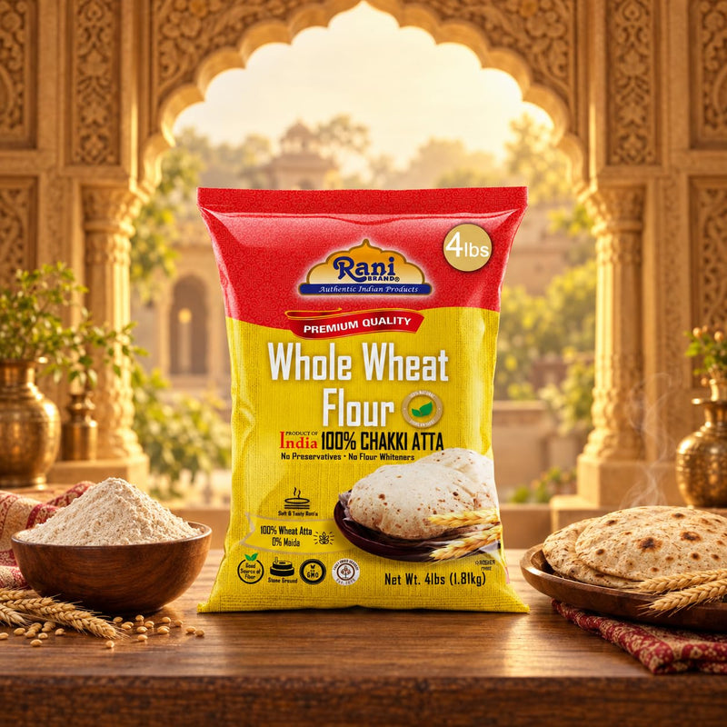 Rani Chapati Flour (100% Pure Whole Wheat Chakki Atta), For Making Roti & Indian Breads 64oz (4lbs) 1.81kg Bulk ~ All Natural | Vegan | No Salt or Colors | NON-GMO | Kosher | Indian Origin