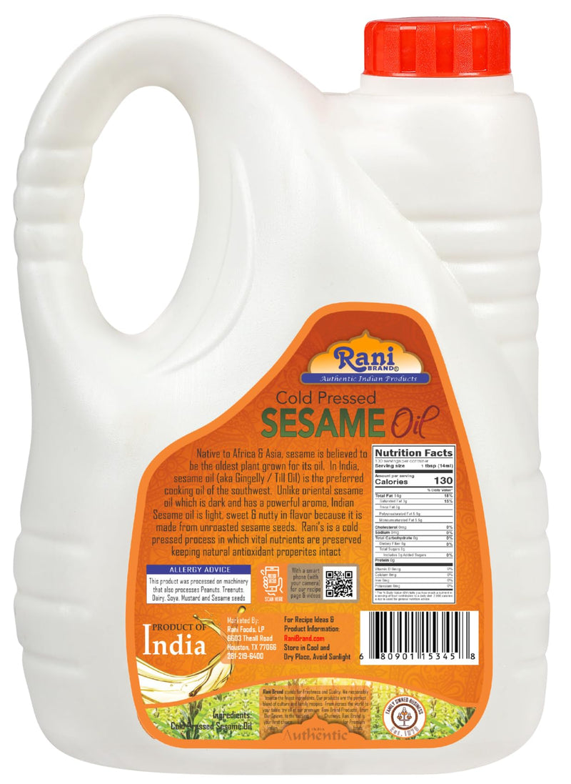 Rani Sesame Oil 67.6 Ounce (2 Liter) Cold Pressed | 100% Natural | NON-GMO | Kosher | Vegan | Gluten Free