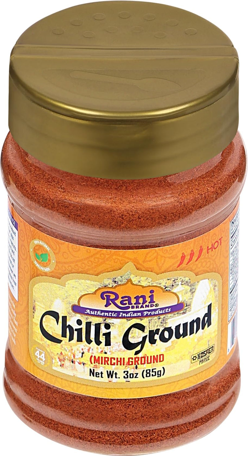 Rani Chilli Powder (Mirchi) Ground Indian Spice 3oz (85g) PET Jar ~ All Natural | Salt-Free | Vegan | No Colors | Gluten Friendly | NON-GMO | Kosher