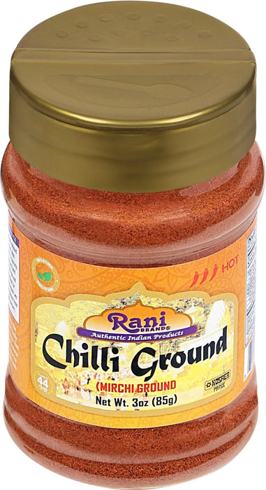 Rani Chilli Powder (Mirchi) Ground Indian Spice 3oz (85g) PET Jar ~ All Natural | Salt-Free | Vegan | No Colors | Gluten Friendly | NON-GMO | Kosher