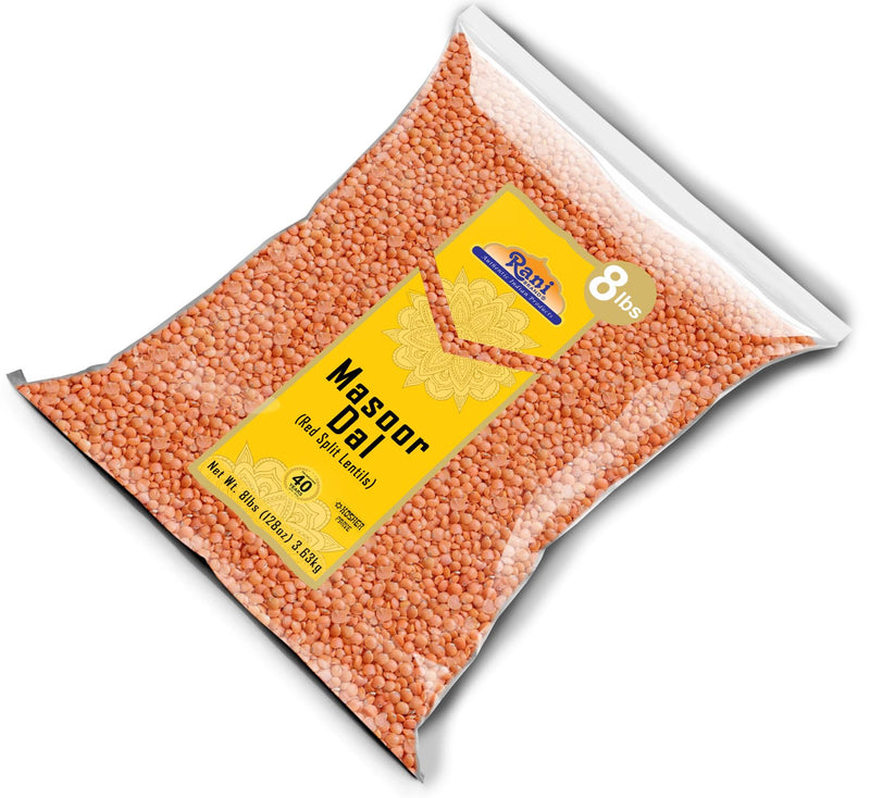 Rani Masoor Dal (Indian Red Lentils) Split Gram, 128oz (8lbs) 3.63kg, Bulk ~ All Natural | Gluten Friendly | NON-GMO | Kosher | Vegan | Indian Origin
