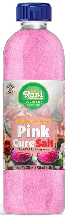 Rani Pink Cure Salt (Special Salt for Curing Meats) 28oz (1.75lbs) 800g PET Jar ~ All Natural | Gluten Friendly | NON-GMO | Kosher | Vegan | Indian Origin