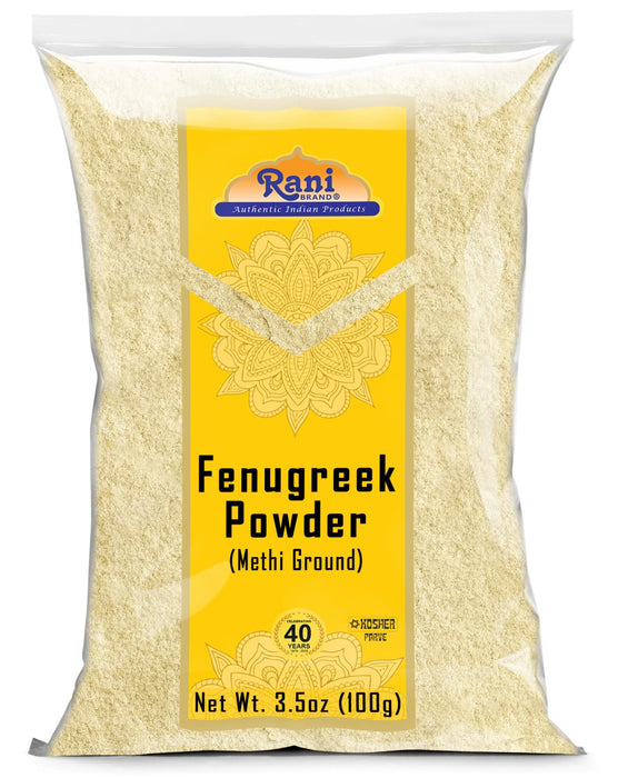 Rani Fenugreek (Methi) Seeds Ground Powder 3.5oz (100g) Trigonella foenum graecum ~ All Natural | Vegan | Gluten Friendly | Non-GMO | Kosher | Indian Origin, used in cooking & Ayurvedic spice