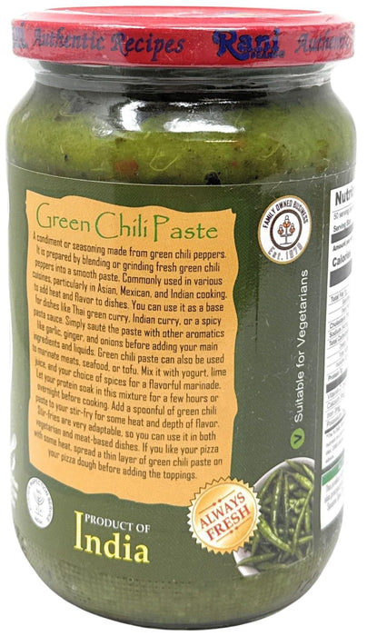 Rani Green Chilli Cooking Paste 26.5oz (750g) Bulk Glass Jar ~ Vegan | Gluten Free | NON-GMO | Kosher | No Colors | Indian Origin