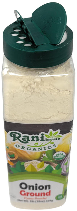 Rani Organic Ground Onion (Pyaaz Powder) 16oz (1lb) 454g PET Jar ~ All Natural | Gluten Friendly | Vegan | NON-GMO | Kosher | No Salt or fillers | Indian Origin | USDA Certified Organic