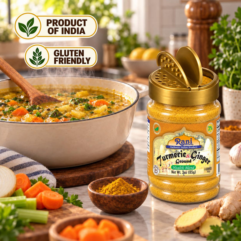 Rani Turmeric Ginger Blend 3oz (85g) PET Jar ~ All Natural | Vegan | Gluten Friendly | NON-GMO | Kosher | Indian Origin