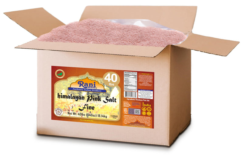 Rani Himalayan Pink Salt Powder (84 Essential Trace Minerals) 640oz (40lbs) 18.14kg Bulk Box ~ All Natural | Vegan | Gluten Friendly | NON-GMO | Indian Origin