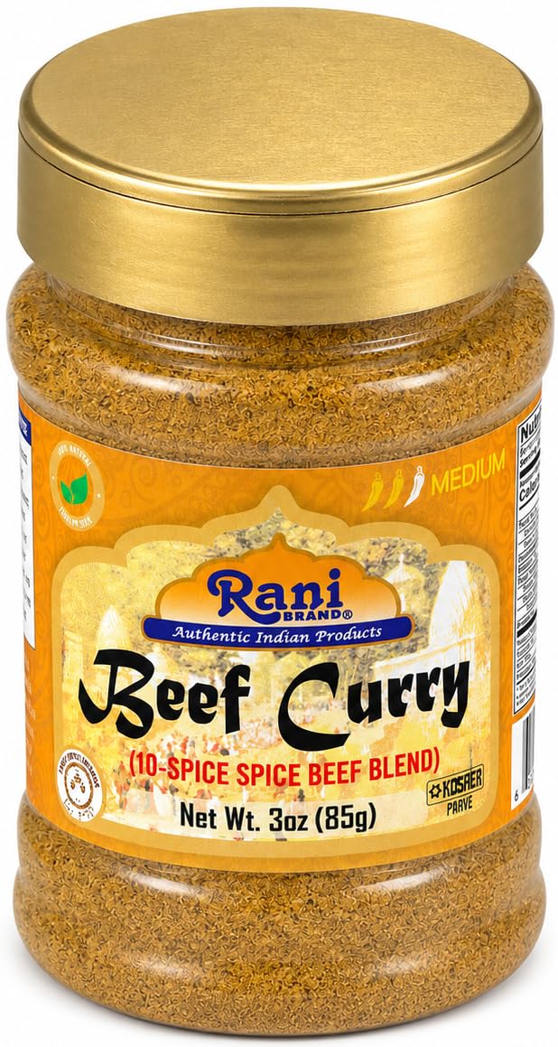 Rani Beef Curry Masala Natural 10-Spice Blend 3oz (85g) PET Jar ~ Salt Free | Vegan | Gluten Friendly | NON-GMO | No Colors | Indian Origin
