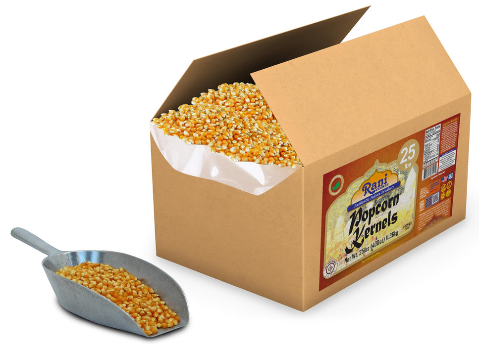 Rani Popcorn Kernels 400oz (25lbs) 11.36kg Bulk, Perfect for Stovetop, Microwave & Popcorn Machines ~ All Natural | Gluten Friendly | Vegan | NON-GMO | Kosher | Product of USA
