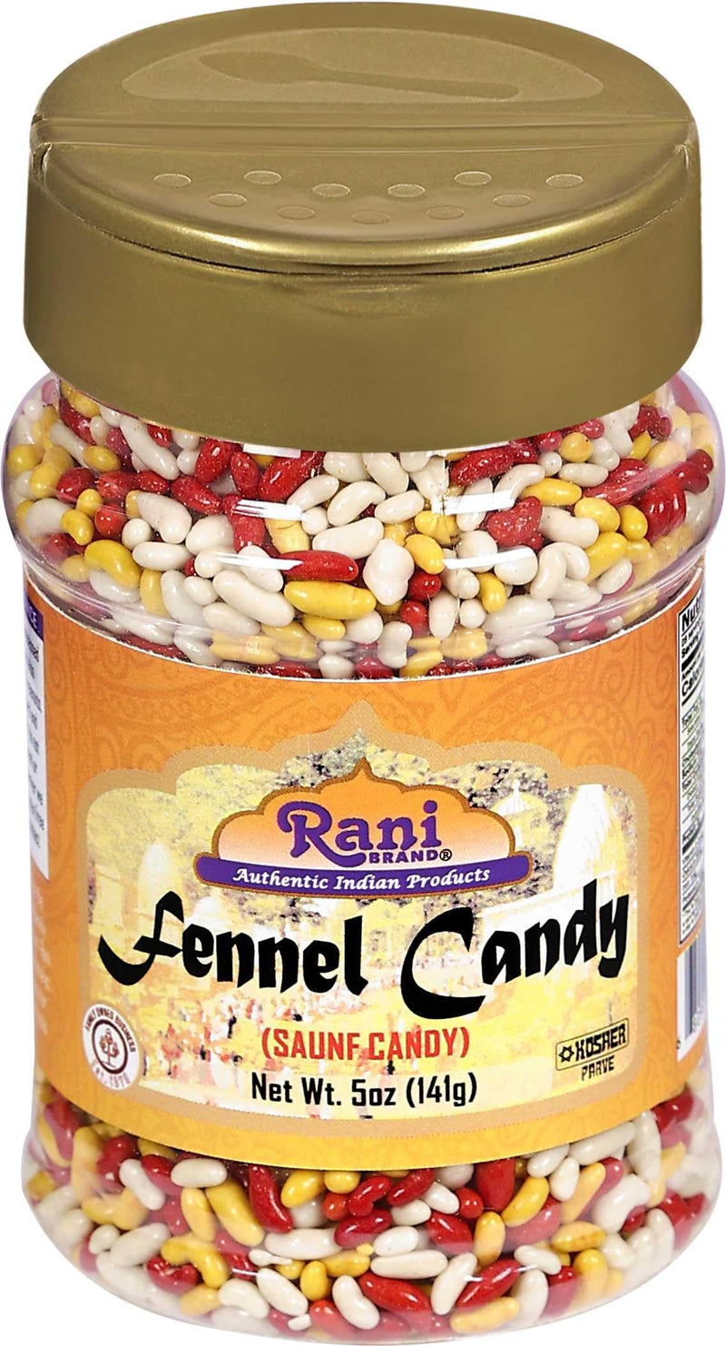 Rani Sugar Coated Fennel Candy 5oz (141g) PET Jar ~ Indian After Meal Digestive Treat | Vegan | Gluten Friendly | NON-GMO | Kosher | Indian Origin