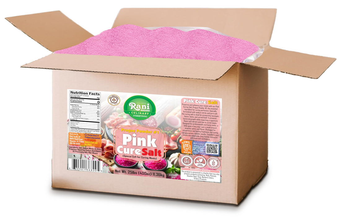 Rani Pink Cure Salt (Special Salt for Curing Meats) 400oz (25lbs) 11.36kg Bulk Box ~ All Natural | Gluten Friendly | NON-GMO | Kosher | Vegan | Indian Origin