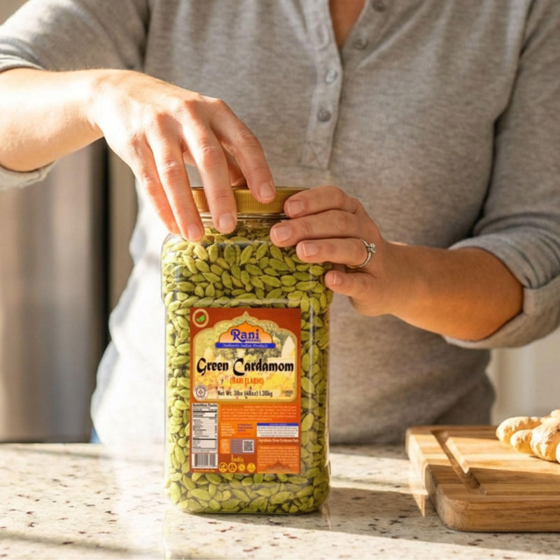 Rani Green Cardamom Pods Spice (Hari Elachi) 48oz (3lbs) 1.36kg PET Jar ~ All Natural | Vegan | Gluten Friendly | NON-GMO | Kosher | Product of India