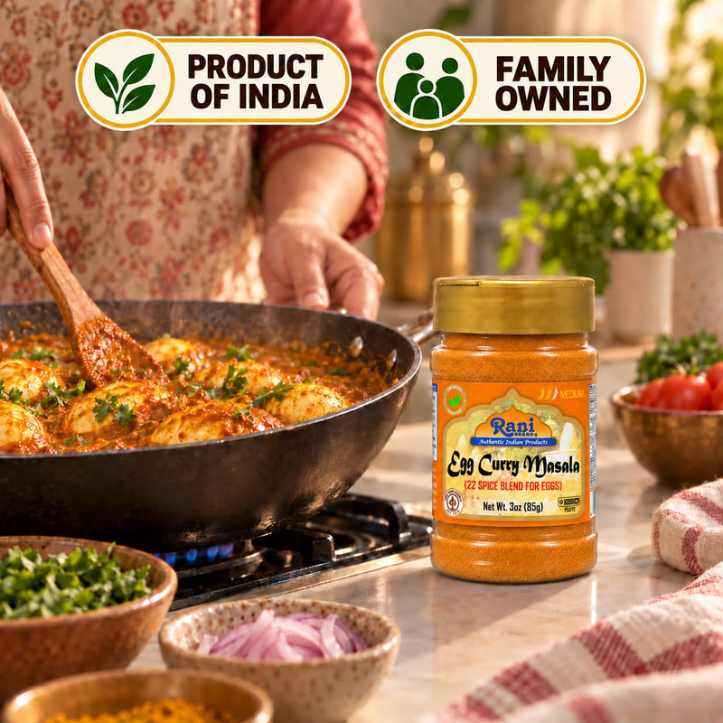 Rani Egg Curry Masala, 21 Spice Blend 3oz (85g) Shaker Top For Your Eggs or Tofu Scramble ~ All Natural | Vegan | Gluten Friendly | NON-GMO | Kosher