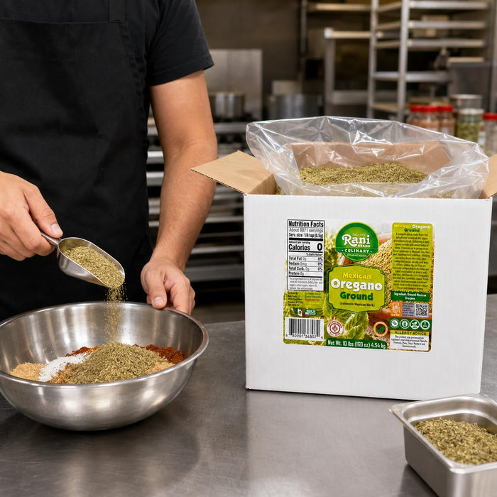 Rani Mexican Oregano Ground (Authentic Mexican Herb) 160oz (10lbs) 4.54kg Bulk Box ~ Gluten Free | NON-GMO | Kosher | Vegan | Sodium Free | Product of Mexico