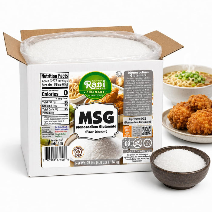 Rani MSG (Monosodium Glutamate) 400oz (25lbs) 11.34kg Bulk Box ~ Gluten Free | NON-GMO | Kosher | Vegan | Product of Vietnam