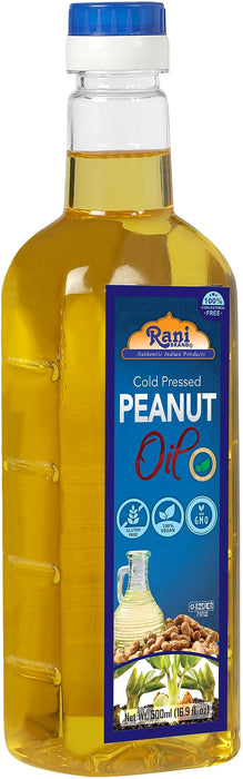 Rani Peanut Oil 16.9 Ounce (500ml) Cold Pressed | 100% Natural | NON-GMO | Kosher | Vegan | Gluten Free