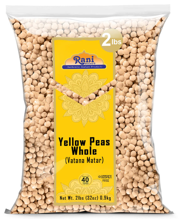 Rani Yellow Peas Whole, Dried (Vatana, Matar) 32oz (2lbs) 907g ~ All Natural | Vegan | Gluten Friendly | Kosher | Product of USA