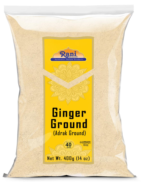 Rani Ginger (Adarak) Powder Ground, Spice 14oz (400g) ~ Natural | Vegan | Gluten Friendly | NON-GMO | Kosher | Indian Origin