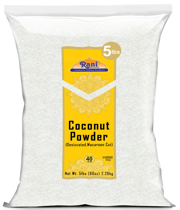 Rani Coconut Fine Powder (Desiccated, Macaroon Cut) 80oz (5lbs) 2.27kg Bulk Raw (Uncooked, Unsweetened) ~ All Natural | Vegan | Gluten Friendly | Kosher