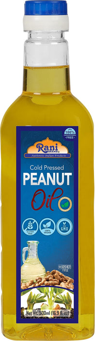 Rani Peanut Oil 16.9 Ounce (500ml) Cold Pressed | 100% Natural | NON-GMO | Kosher | Vegan | Gluten Free