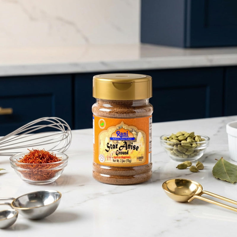 Rani Star Anise Powder (Badian Khatai) Ground Spice 2.5oz (70g) PET Jar ~ All Natural | Gluten Friendly | NON-GMO | Kosher | Vegan | Indian Origin