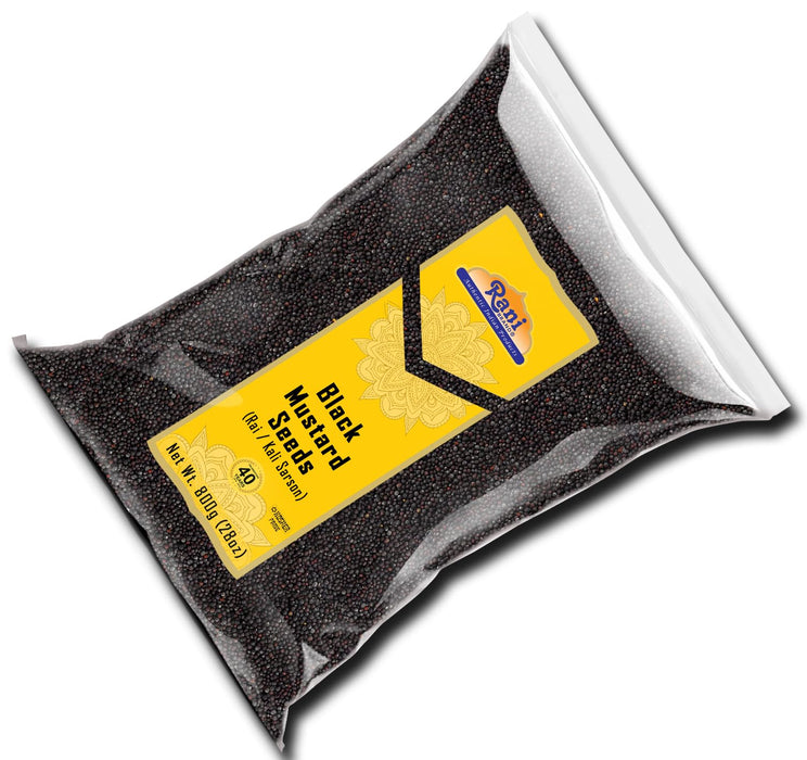 Rani Black Mustard Seeds Whole Spice (Kali Rai) 28oz (800g) ~ All Natural | Gluten Friendly | NON-GMO | Kosher | Vegan | Indian Origin