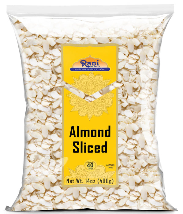 Rani Almonds, Raw Whole With Skin (uncooked, unsalted) 14oz (400g) ~ All Natural | Vegan | Gluten Friendly | Kosher | Fresh Product of USA ~ California Shelled Almonds